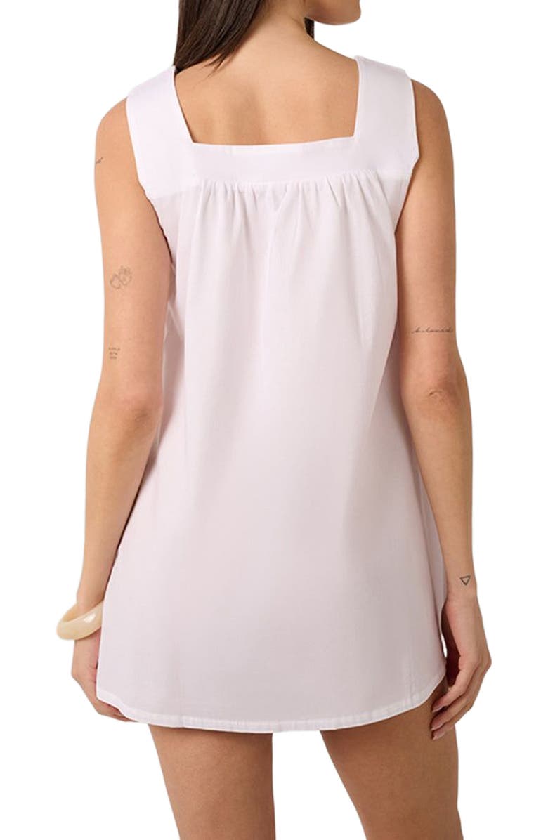 WeWoreWhat Square Neck Babydoll Mini Dress, Alternate, color, Classic White