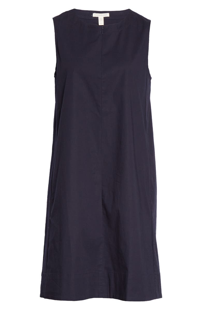Eileen Fisher Zip Neck Stretch Organic Cotton Dress, Alternate, color,