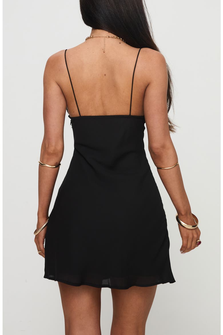 Artea Lace Keyhole Minidress, Alternate, color, BLACK