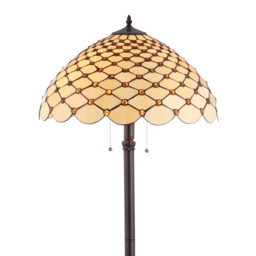 Jonathan Y Lee Tiffany-style 62" Led Floor Lamp, Bronze In Bronze
