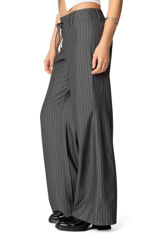 EDIKTED EDIKTED MAYLA PINSTRIPE DRAWSTRING WIDE LEG PANTS
