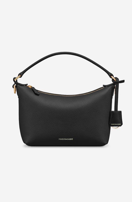 Maison De Sabre Maison De Sabré Small Leather Soft Hobo In Black Caviar