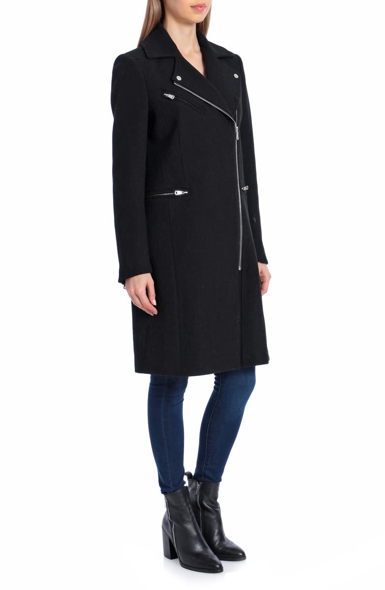 Avec Les Filles Moto Detail Wool Blend Twill Coat, Alternate, color,