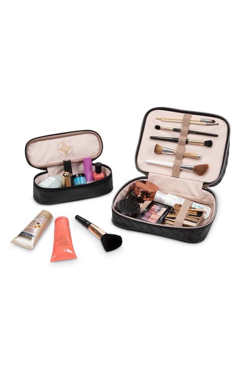 Stephanie Johnson Belize Raven Jenny Cosmetics Train Case, Alternate, color, Black