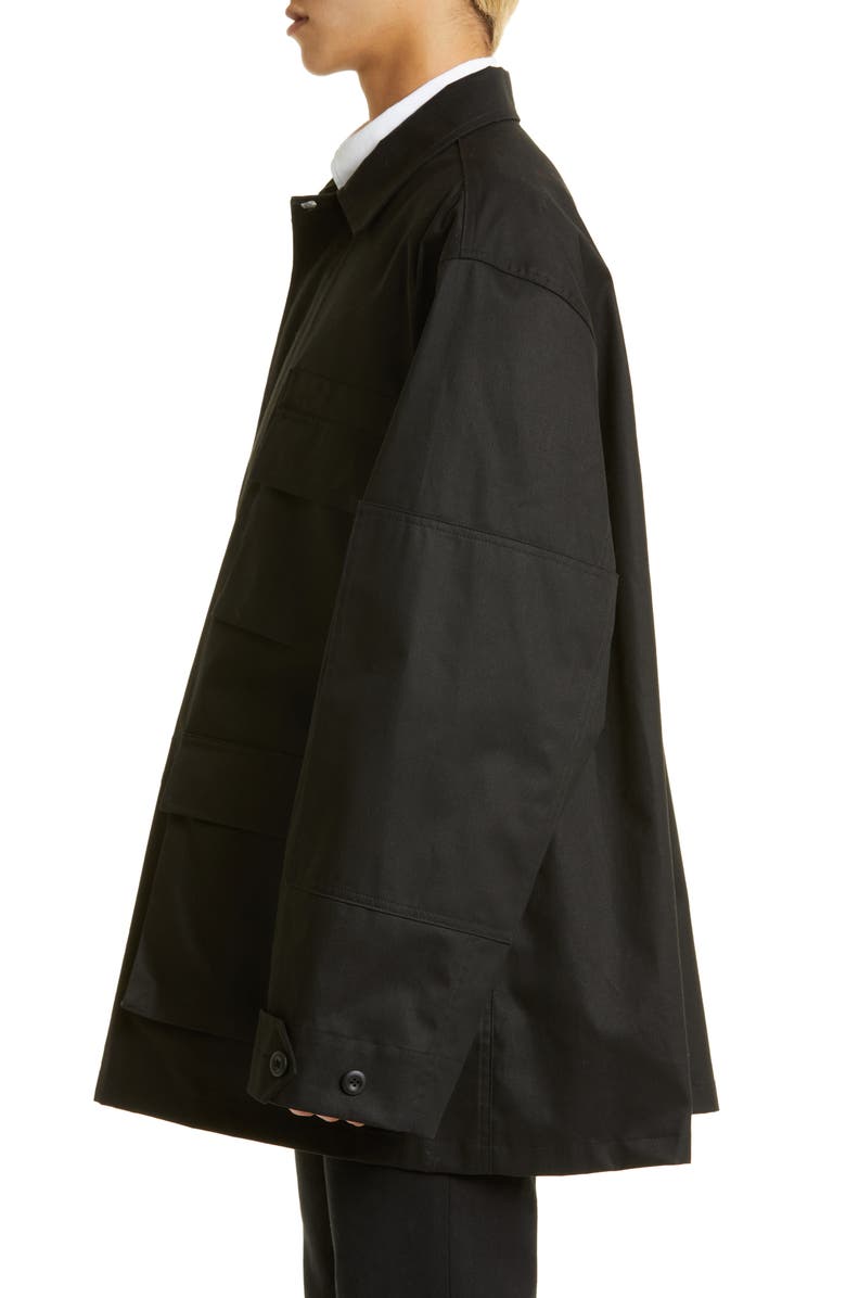 Balenciaga Cotton Gabardine Cargo Jacket, Alternate, color,