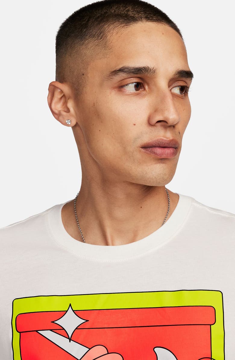 Nike Pack 4 Cotton Graphic T-Shirt, Alternate, color, Sail