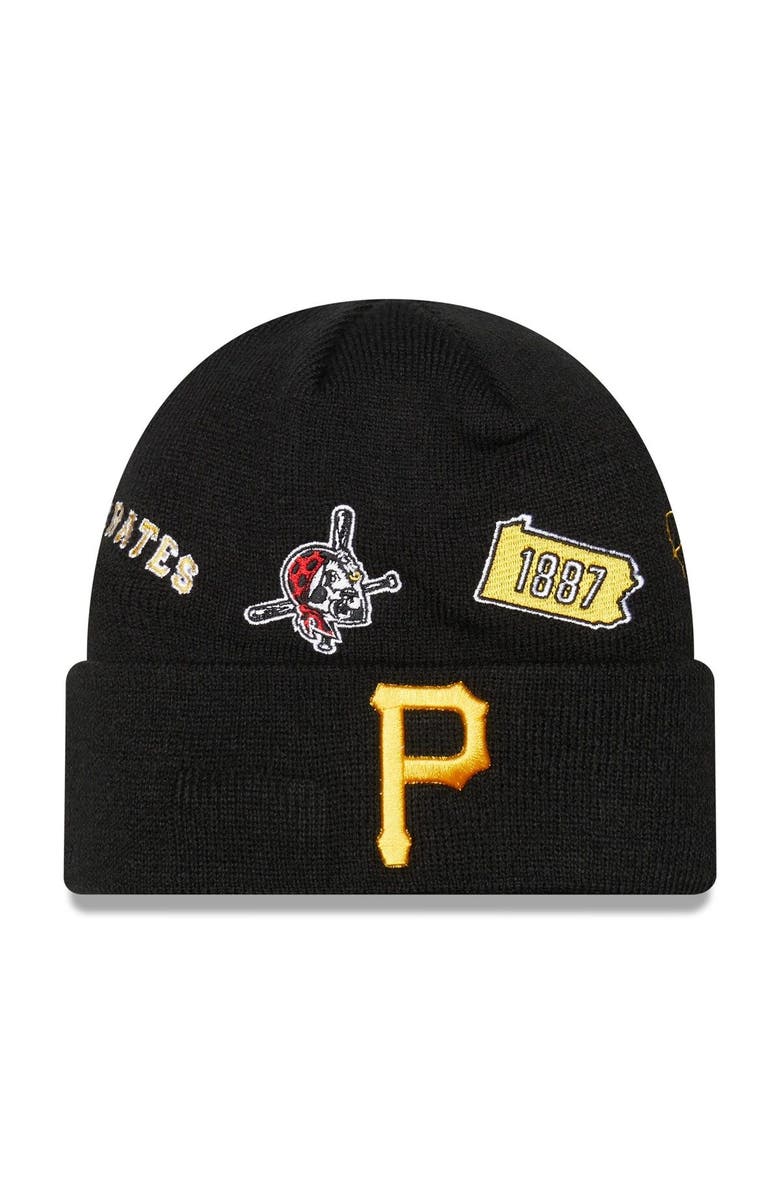 New Era Men's New Era Black Pittsburgh Pirates Identity Cuffed Knit Hat, Main, color, 
