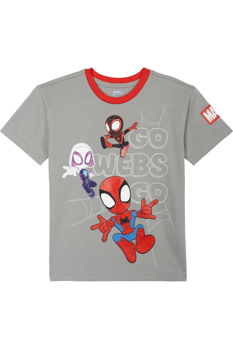Spidey and His Amazing Friends 2-Piece T-Shirt and Fleece Pants Set, Alternate, color, Cool Gray Red
