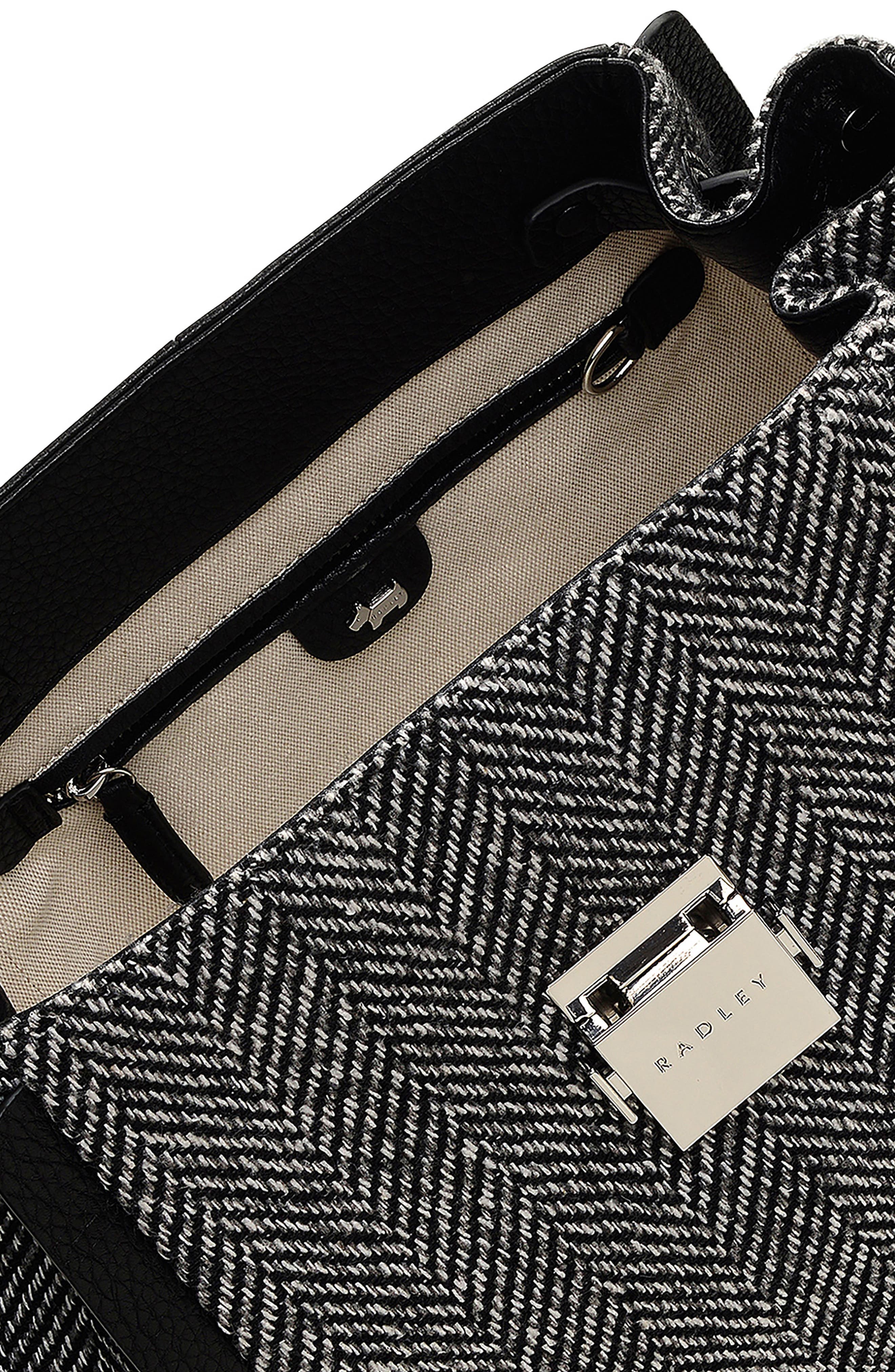 Radley Sloane Street Herringbone Medium Crossbody Bag, Alternate, color, Black