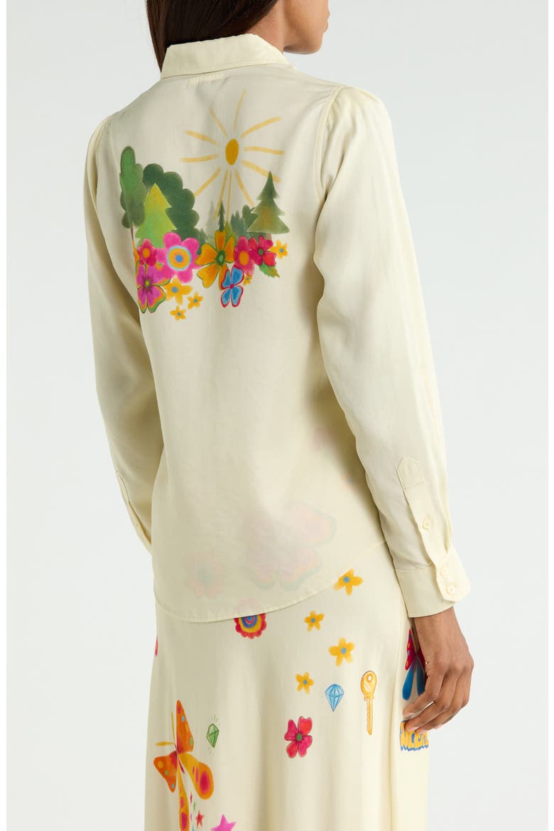 The Gathered Honey Shirt, Alternate, color, MYSTICAL GARDEN