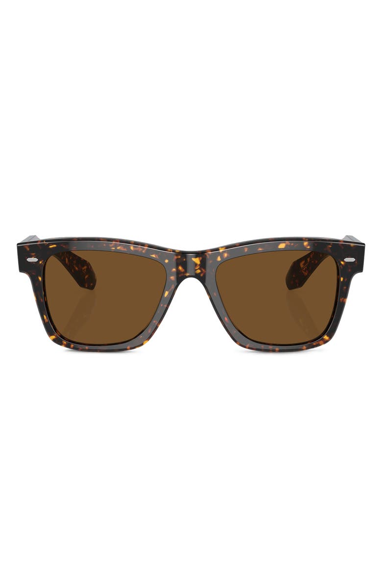 Oliver Peoples N.04 Sun 53mm Polarized Rectangular Sunglasses, Alternate, color, Tortoise