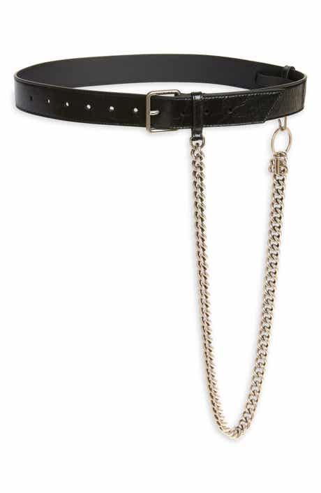 Balenciaga Monaco Chain Detailed Leather Belt