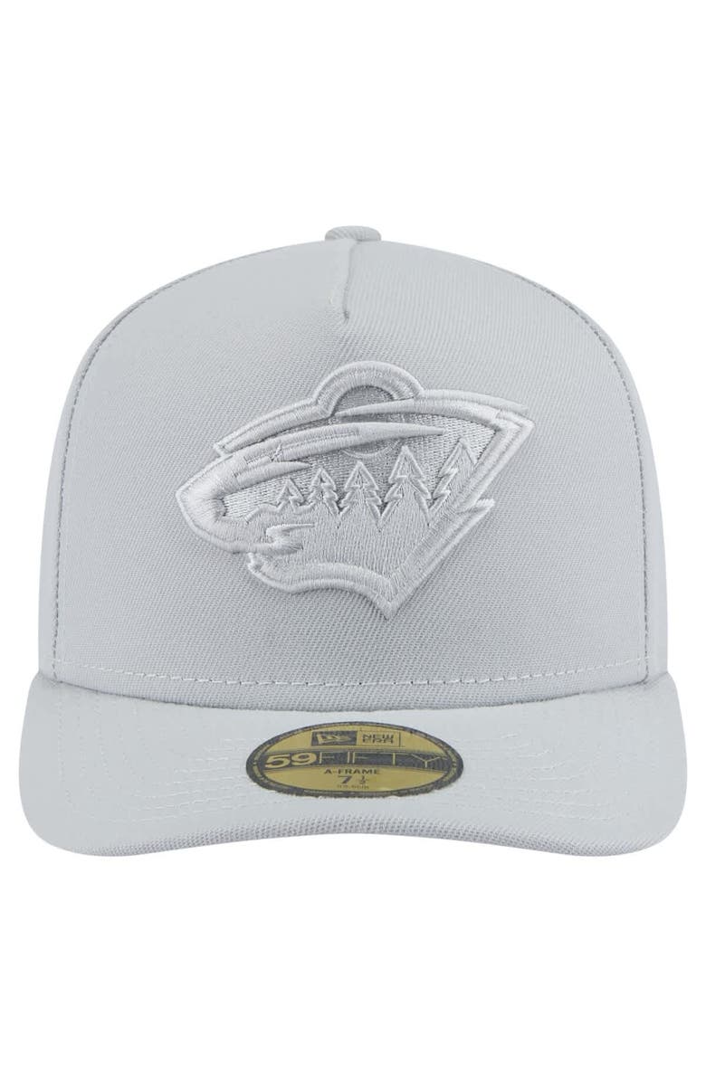New Era Men's New Era Gray Minnesota Wild Color Pack A-Frame 59FIFTY Fitted Hat, Alternate, color, 