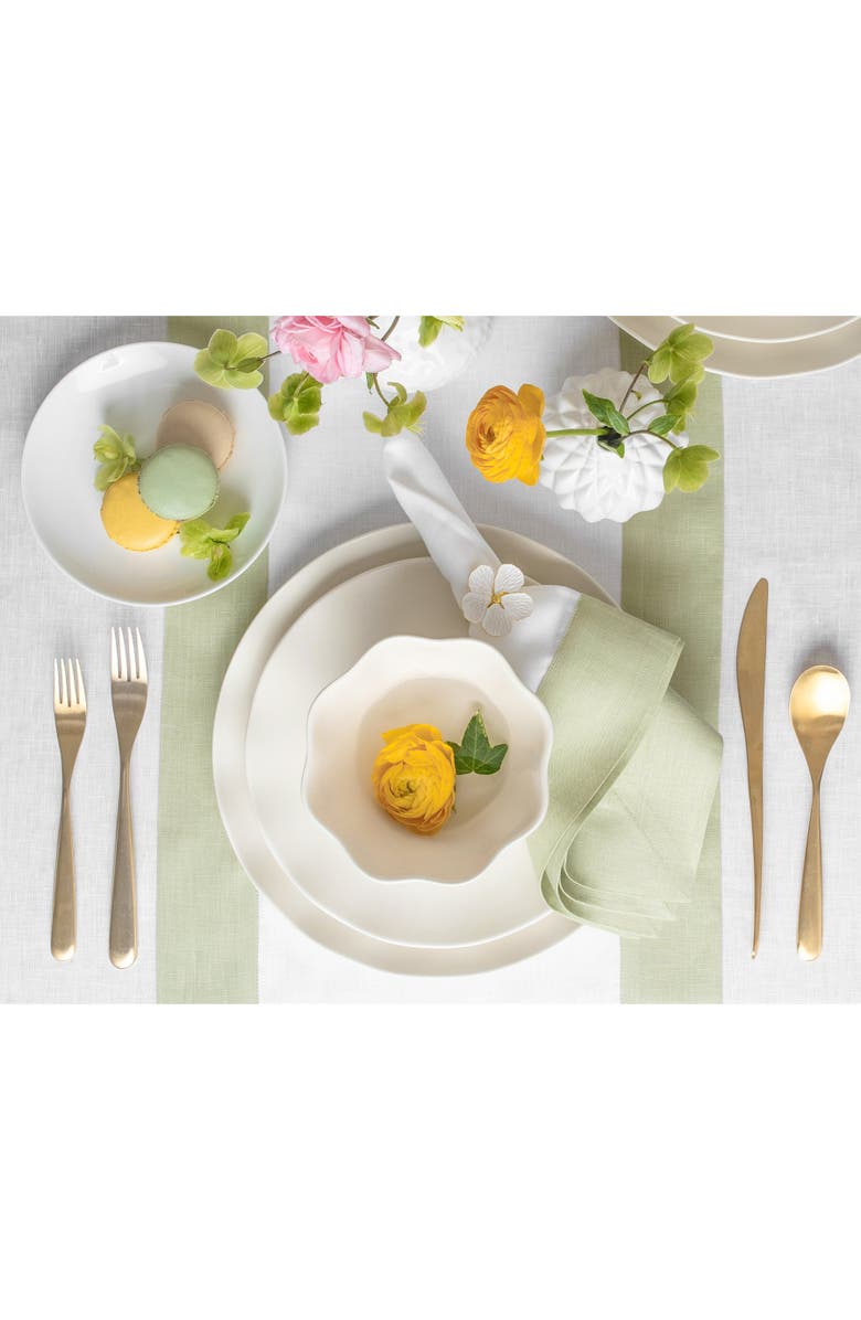 Solino Home Linen Dinner Napkins - Contempo, 20" x 20", Alternate, color, Sage Green And White