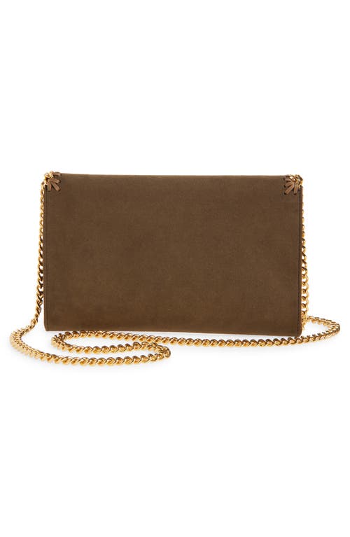 Stella Mccartney Falabella Faux Suede Wallet On A Chain In Brown