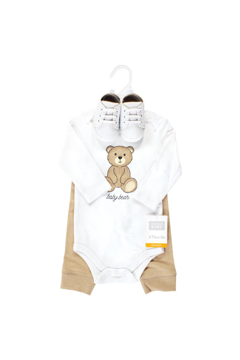 Long Sleeve Bodysuit, Pants and Shoe, Alternate, color, Teddy Bears Long Sleeve