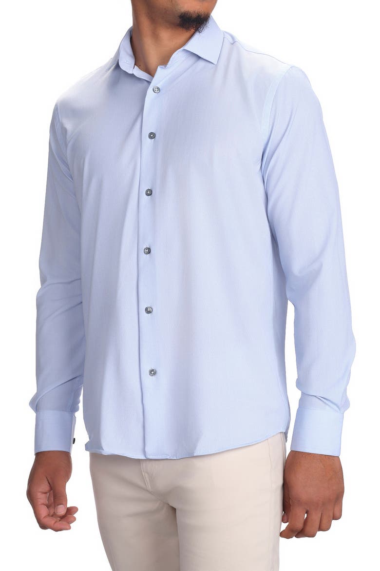 Tech Button-Up Shirt, Alternate, color, LAKE