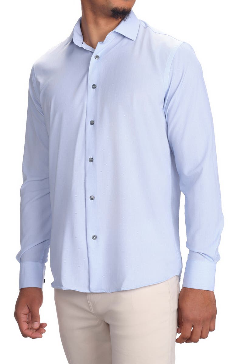 STUDIO GARNET LOS ANGELES Tech Button-Up Shirt, Alternate, color, Lake