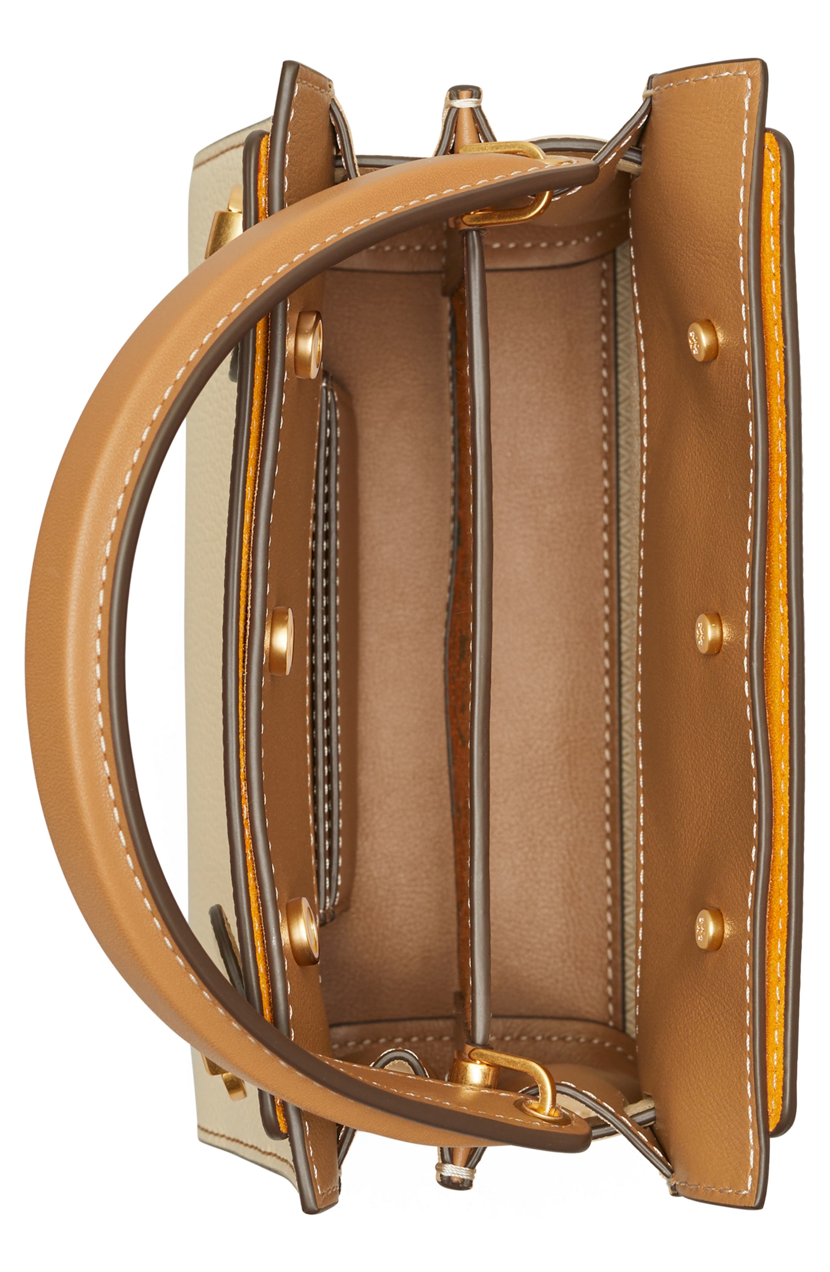 Tory Burch Petite Lee Radziwill Suede & Pebble Leather Double Bag, Alternate, color, 