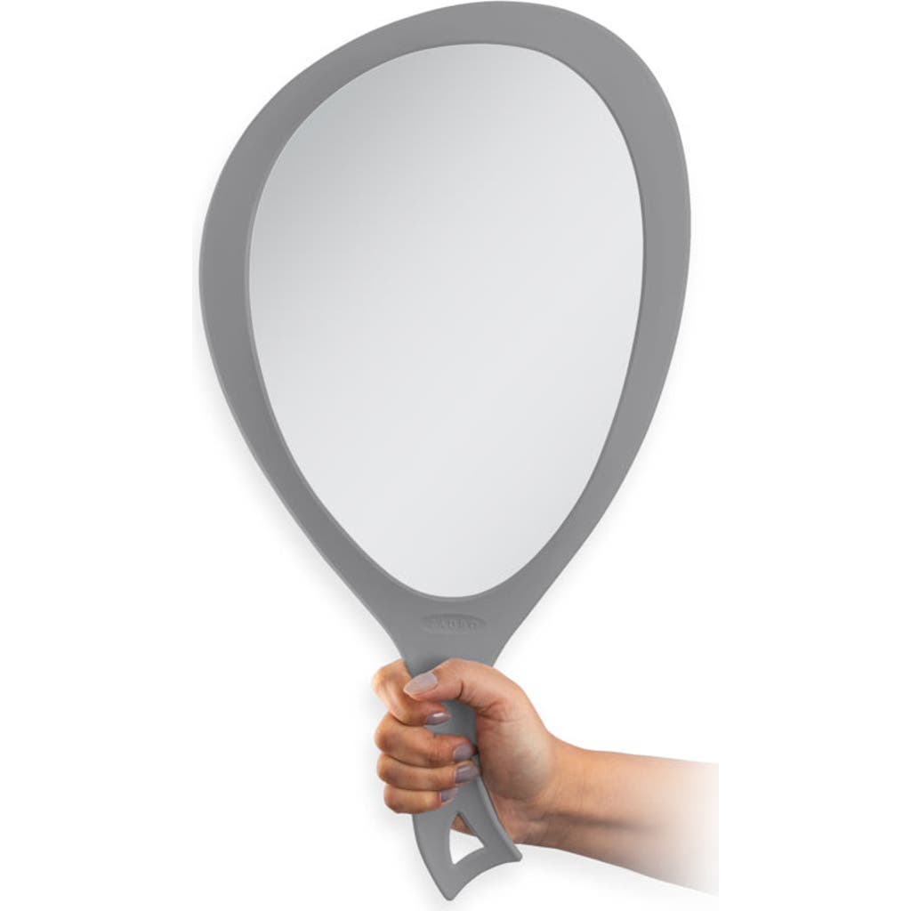 Zadro Xl Teardrop Handheld Mirror With Handle In Gray