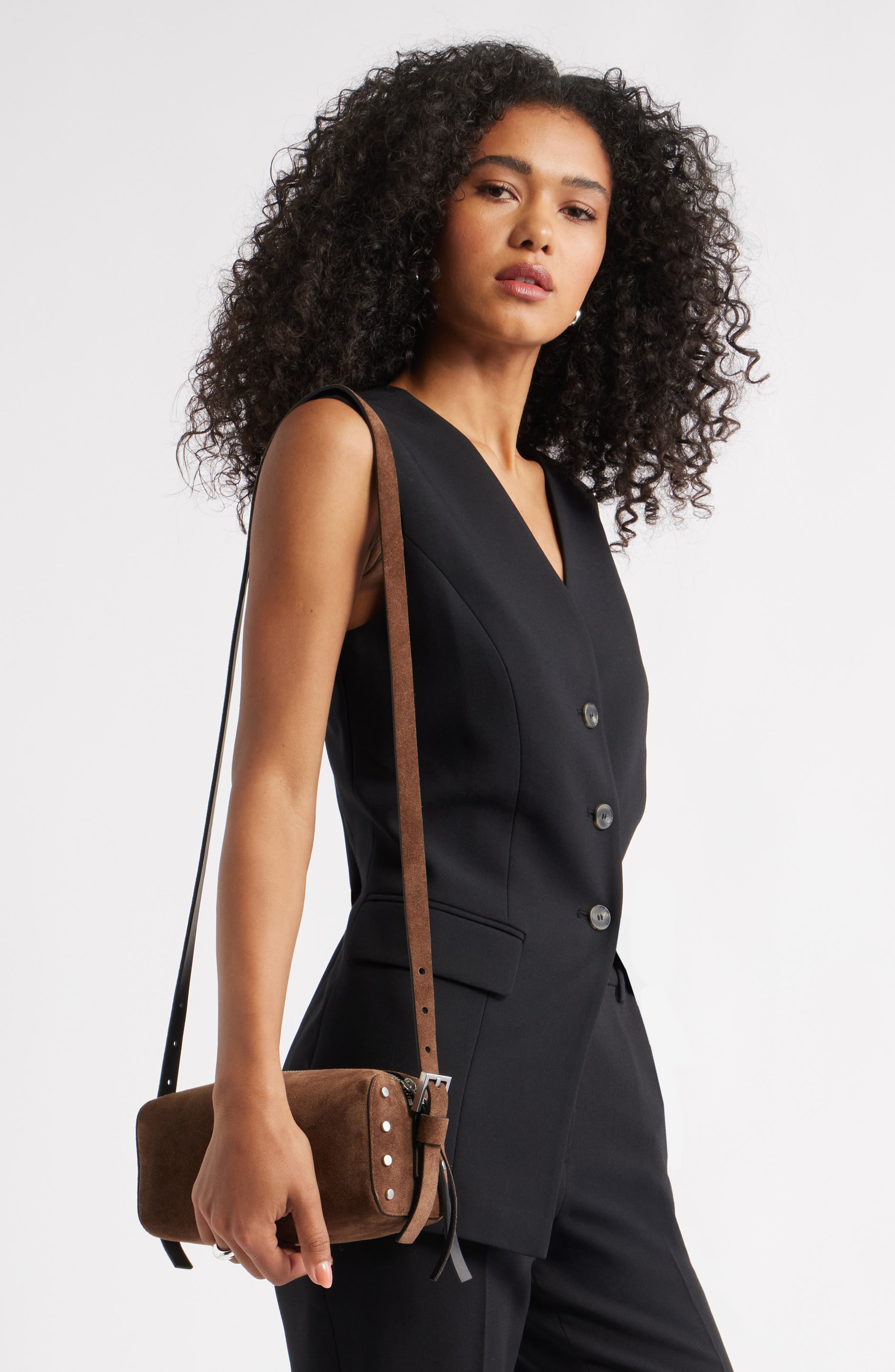 Miro Barrel Crossbody Bag, Alternate, color, CHESTNUT BROWN SUEDE