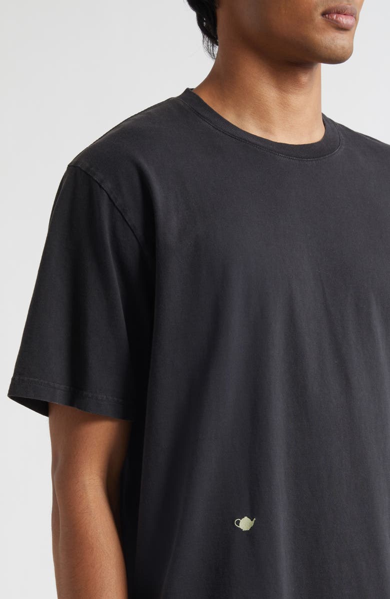 JW Anderson Embroidered Cotton T-Shirt, Alternate, color, Washed Black