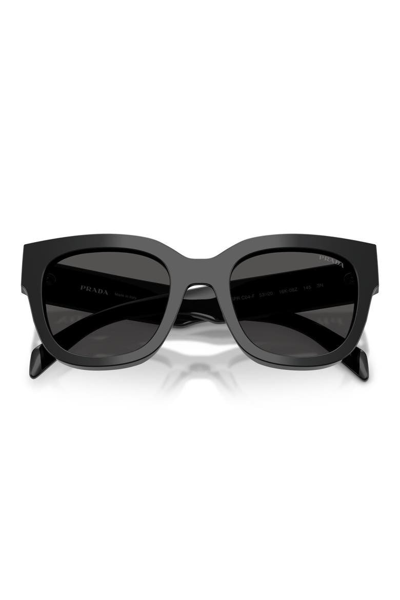 53mm Square Sunglasses, Alternate, color, BLACK / DARK GREY
