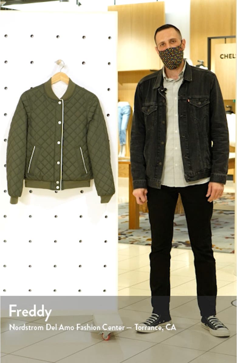 Reversible Quilted & Faux Shearling Bomber Jacket, sales video thumbnail