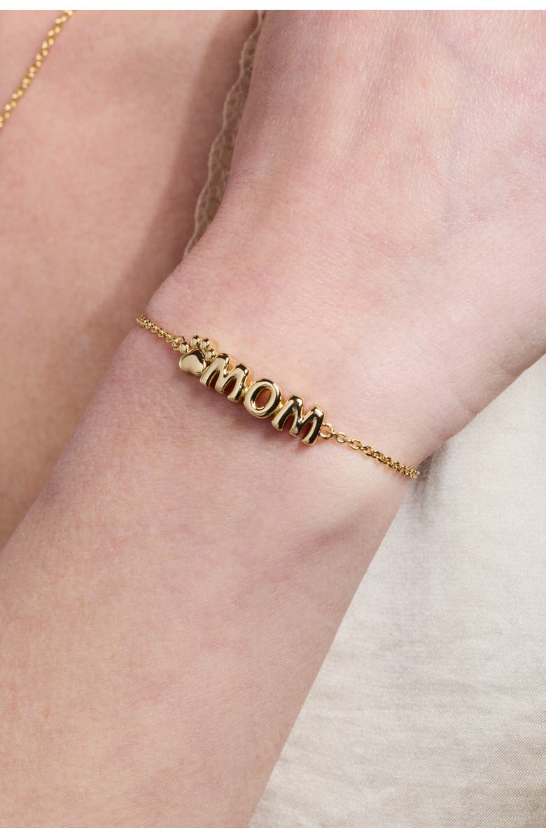 Alex and Ani Pet Mom Inline Bracelet, Alternate, color, Gold