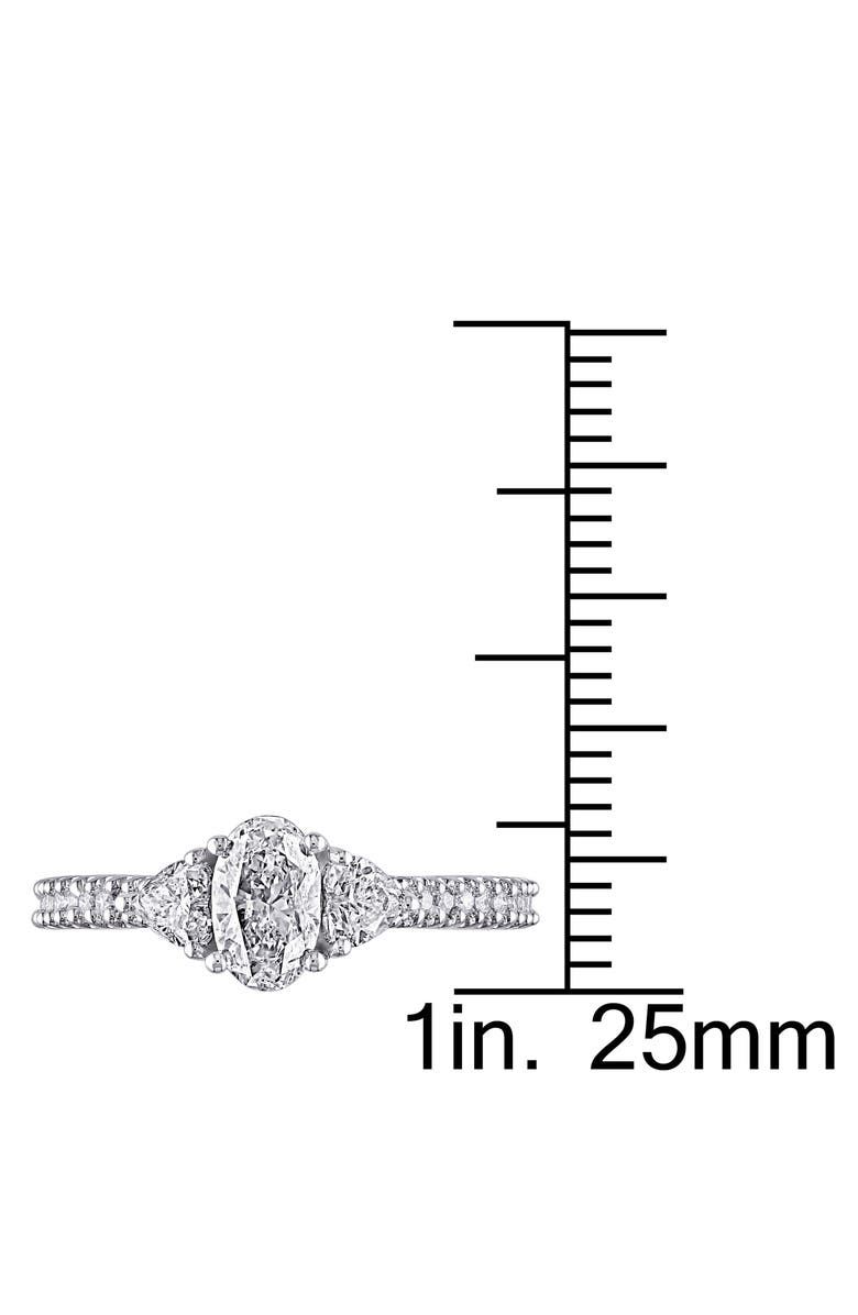Julianna B. Diamond Oval Heart 3-Stone Engagement Ring 14k, Alternate, color, 14K White Gold