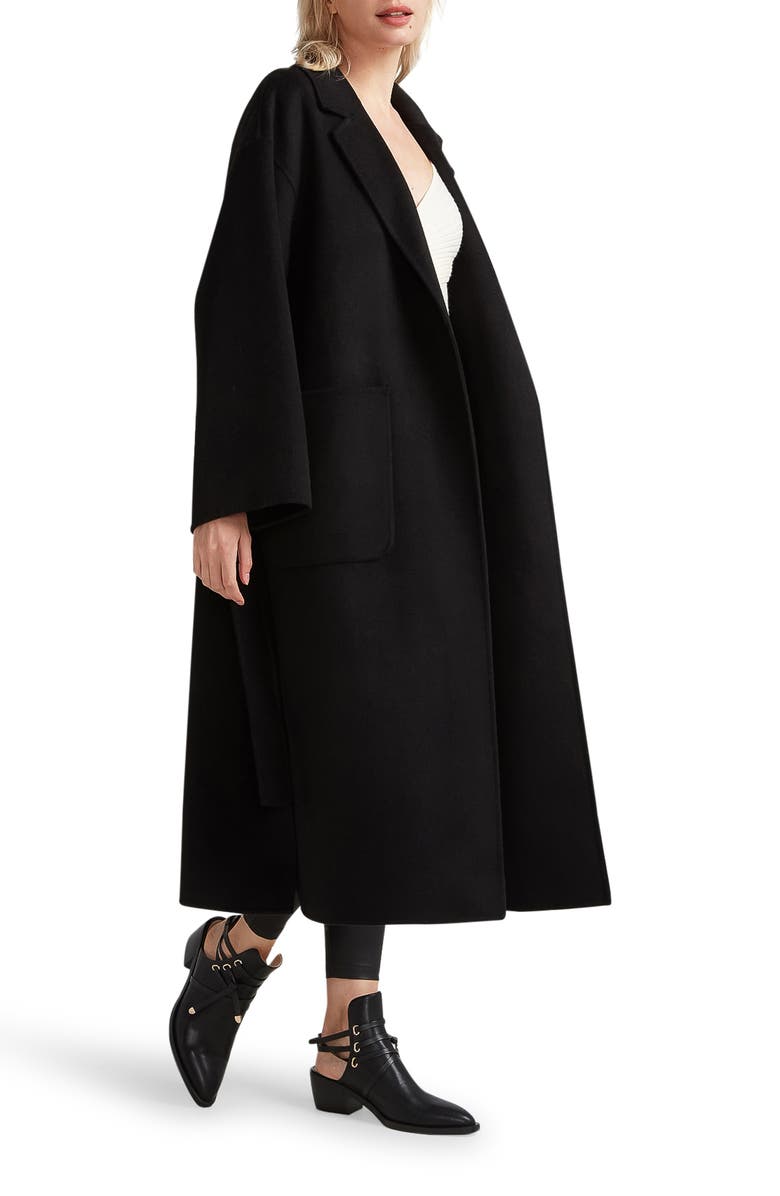Belle & Bloom Wide Awake Split Hem Wool Blend Coat, Alternate, color,