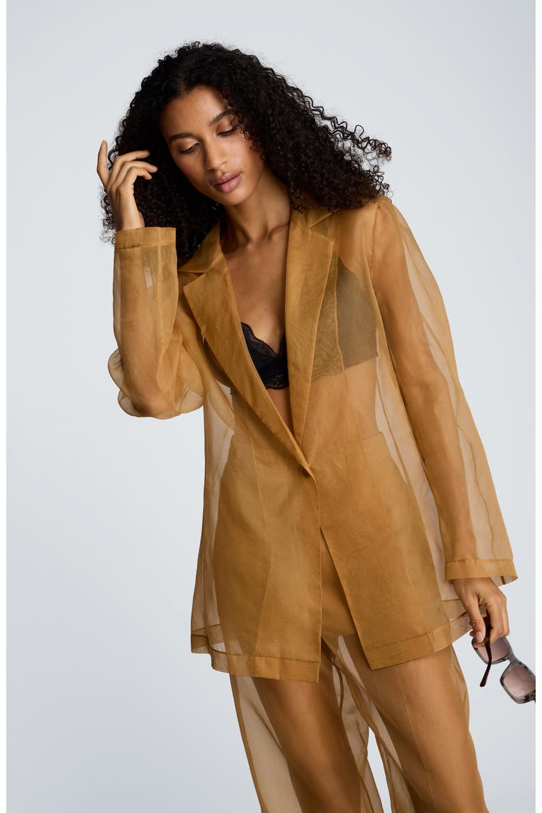 One-Button Sheer Jacket (Women) | Nordstromrack