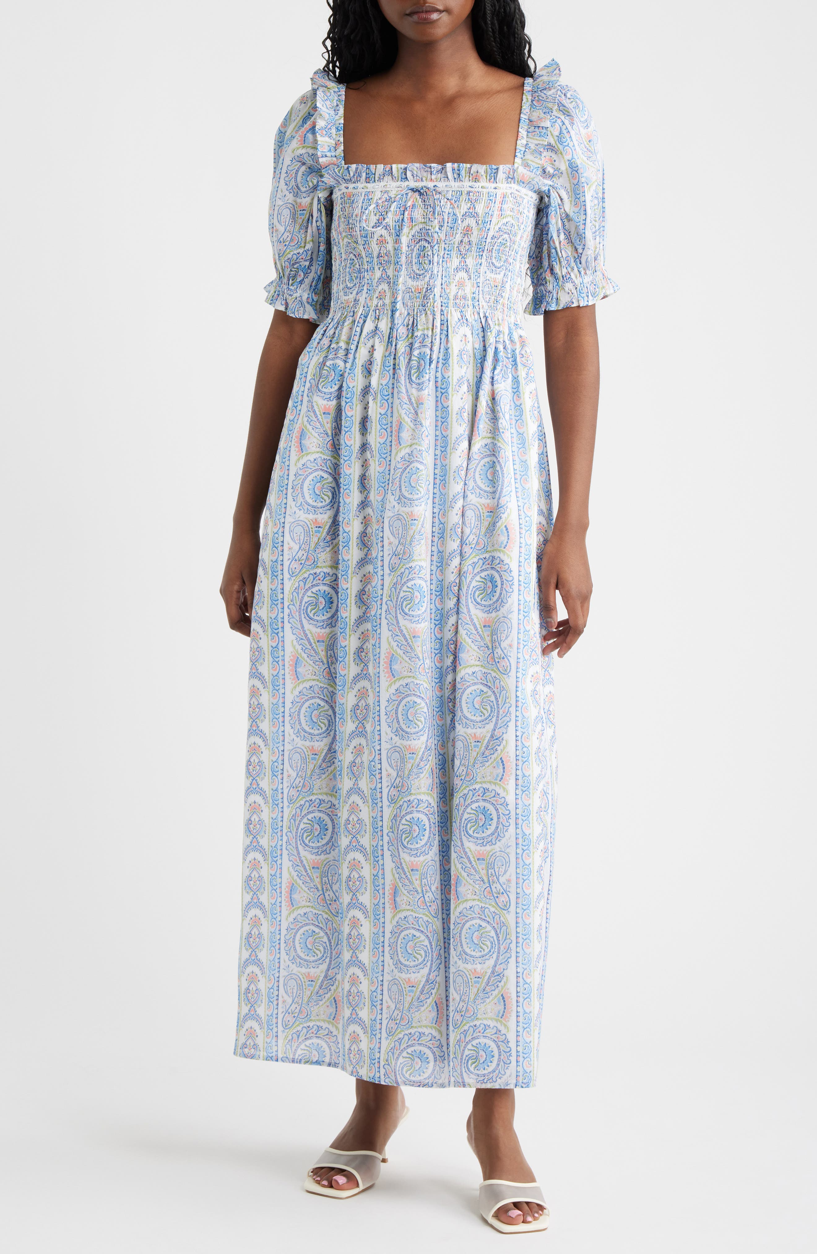 Hill House Home The Scarlett Paisley Nap Midi Dress | Nordstrom