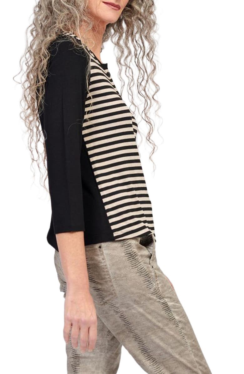 Alembika Striped viscose jersey cardigan, Alternate, color, 