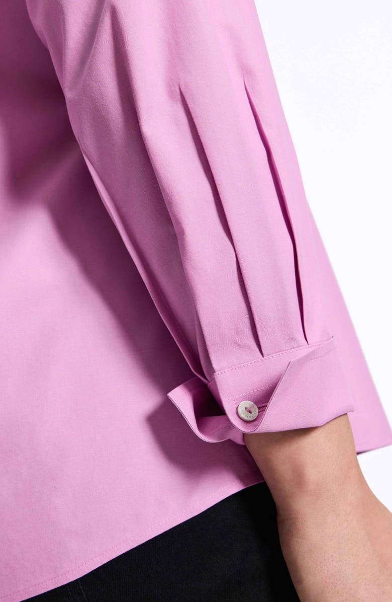 Foxcroft Mary Cotton Button-Up Shirt, Alternate, color, Rose Quartz