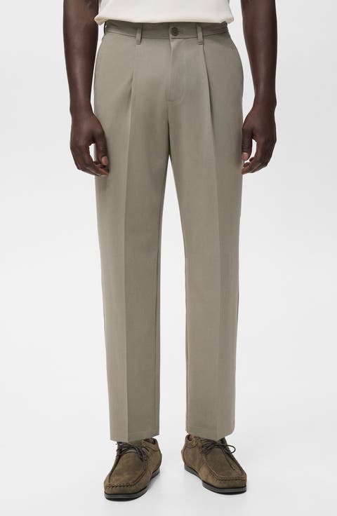 Pleated Fluid Straight Leg Pants