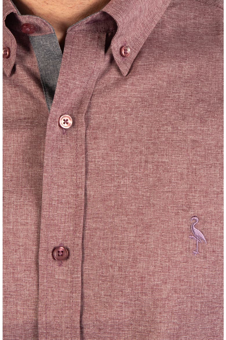 Melange Performance Long Sleeve Stretch Shirt, Alternate, color, WINE