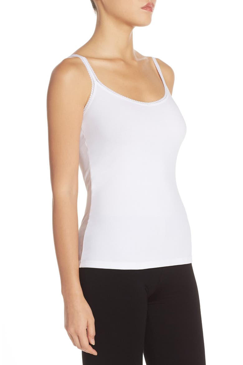 Reversible Stretch Cotton Camisole, Alternate, color, WHITE