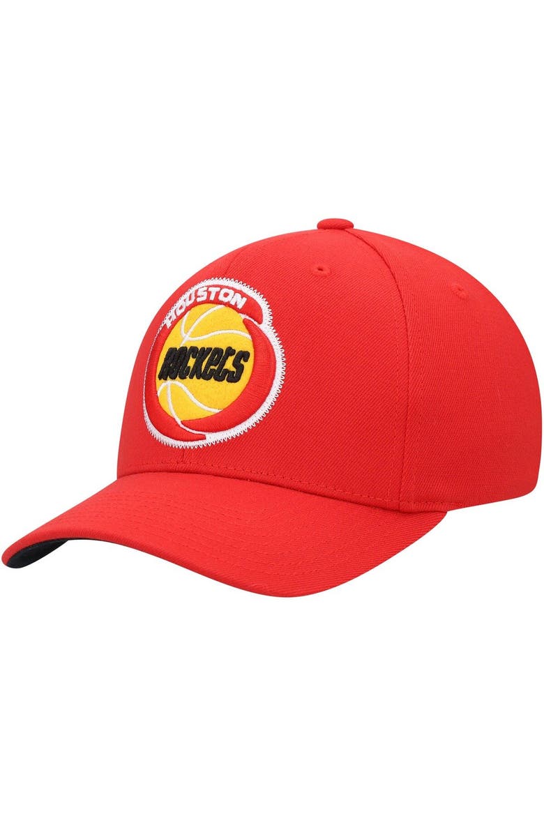 Men's Mitchell & Ness Red Houston Rockets Hardwood Classics Zigm Zagm Redline Snapback Hat, Main, color, Red