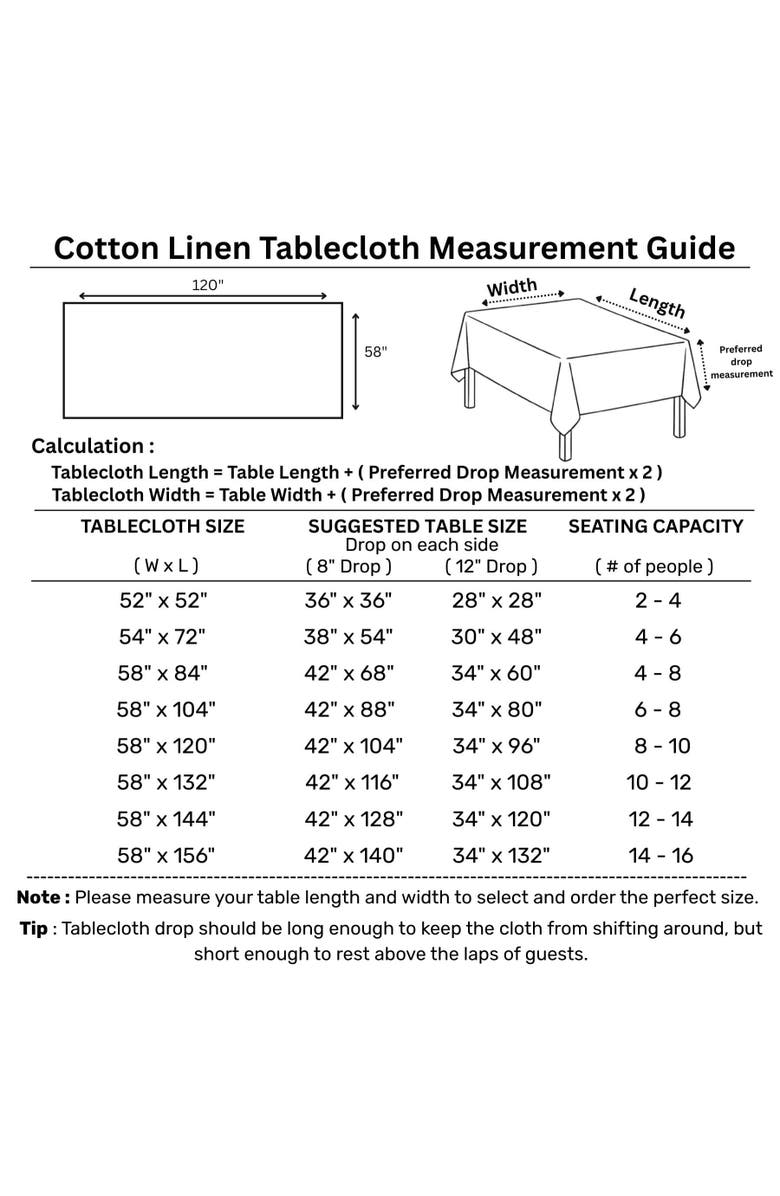 Solino Home Cotton Linen Hemstitch Tablecloth, Alternate, color, Black