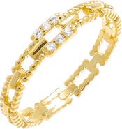 BY ADINA EDEN Pavé Beaded Box Chain Ring