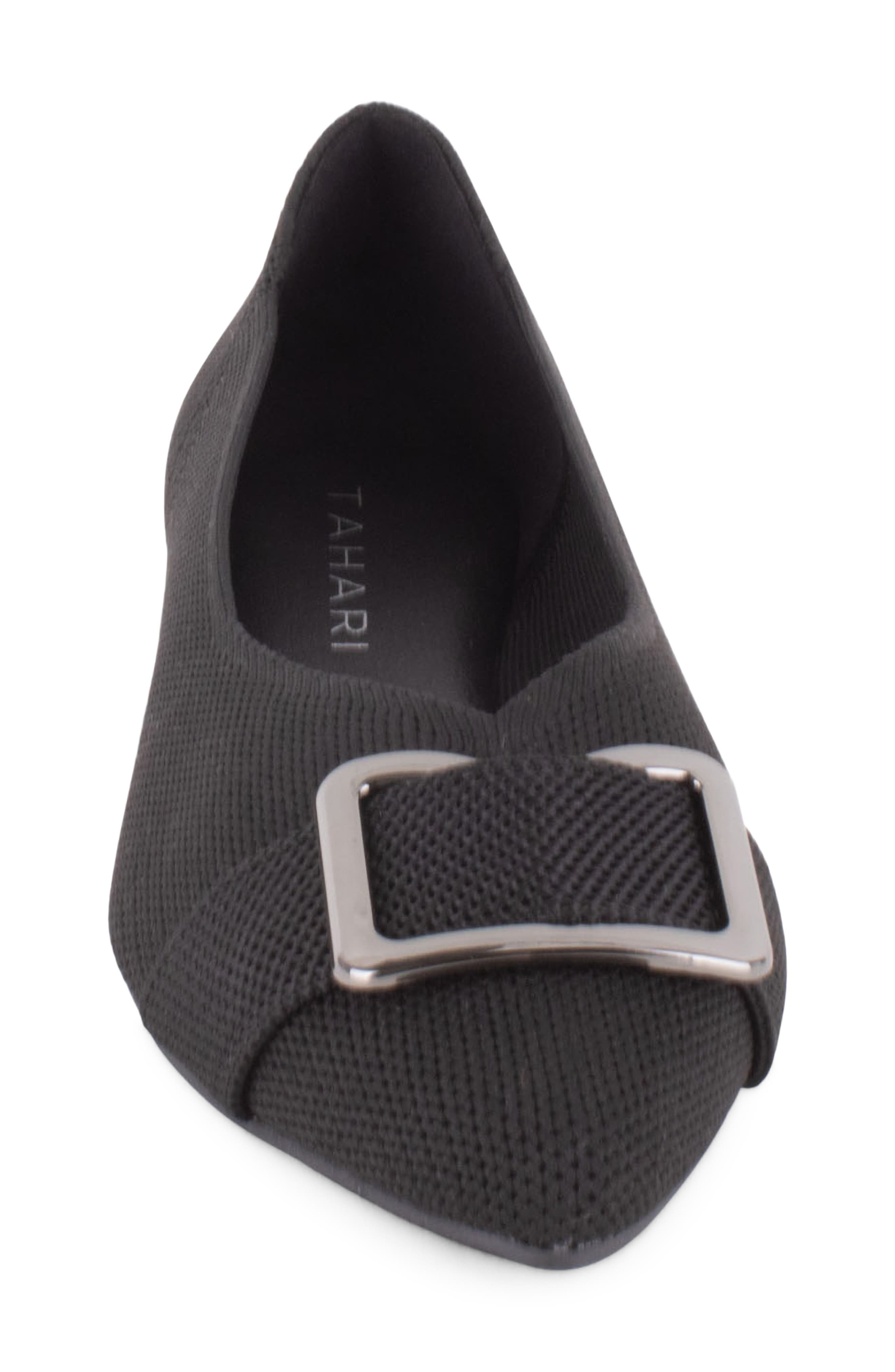 Tahari Lucerne Pointed Toe Flat, Alternate, color, Black