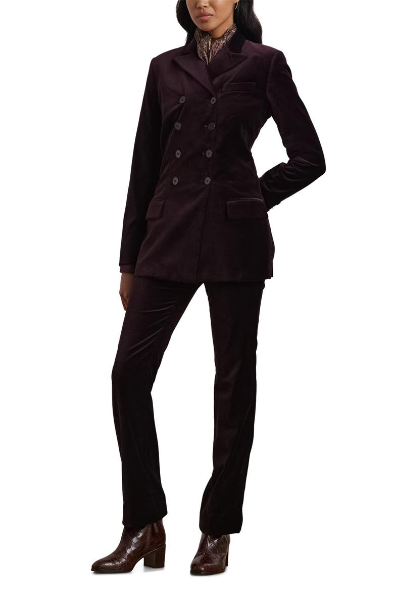 Soft Stretch Velvet Pants, Alternate, color, ROYAL CLARET VELVET