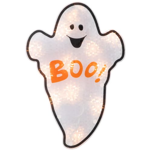 Northlight Lighted Holographic Boo Ghost Halloween Window Decoration In Multi