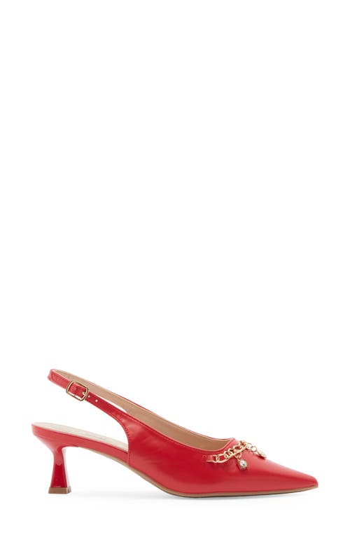 Wild Diva Lounge Aleena Chain Slingback Pump In Red