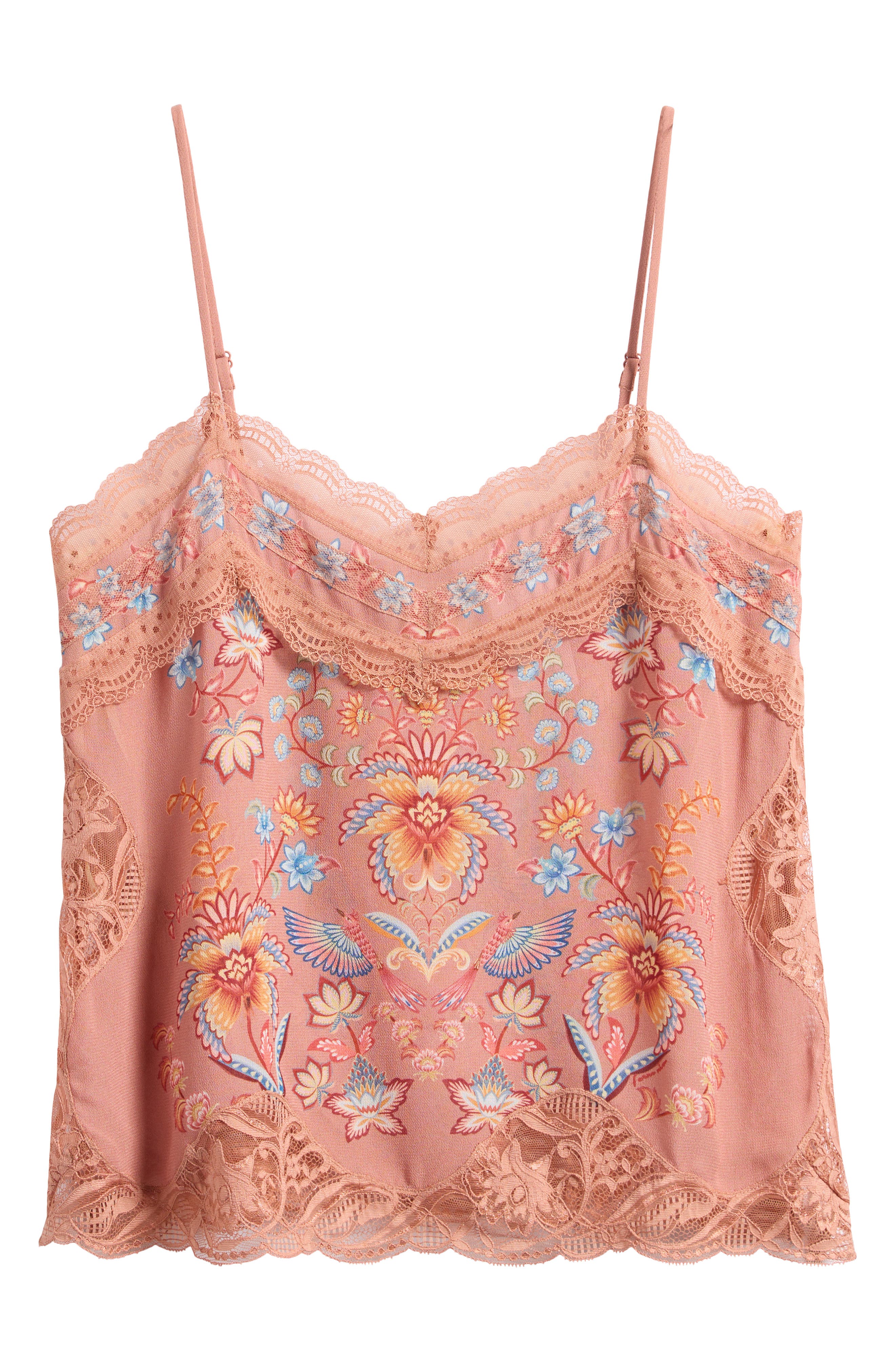 FARM Rio Mocha Ties Lace Camisole (Women) | Nordstrom