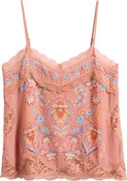 FARM Rio Mocha Ties Lace Camisole