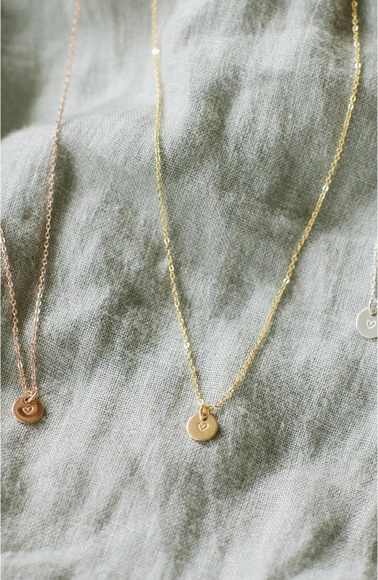 MADE BY MARY Heart Disc Necklace, Alternate, color, Silver