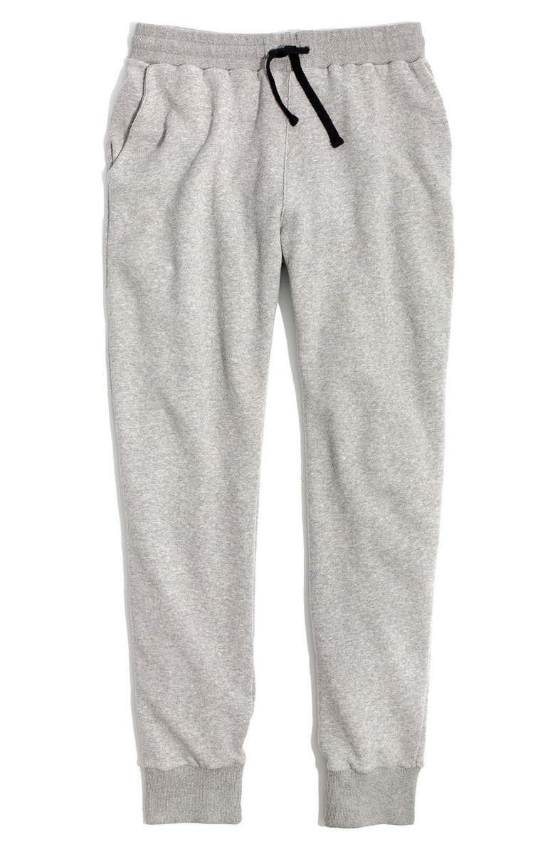 Madewell Terry Trouser Sweatpants, Alternate, color, Heather Smoke