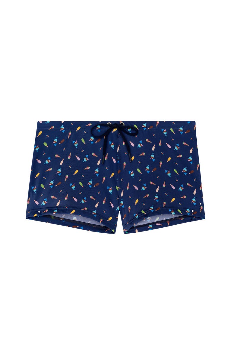 HOM Summer Swim Shorts, Main, color, Navy Print